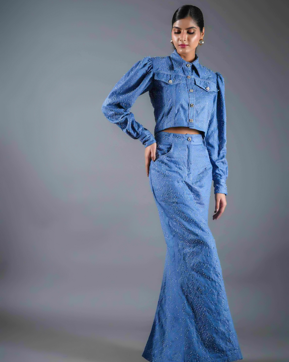 Estelle Embelished Denim Co-ord Set