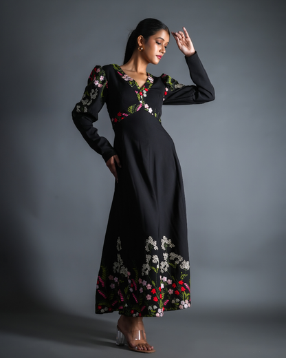 Georgina Embroidered Long Dress