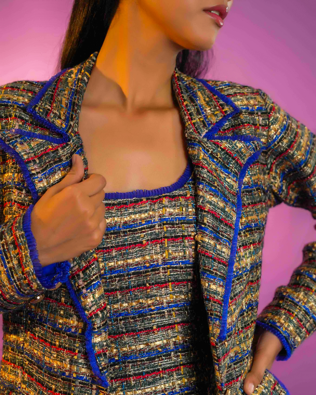 Madeline Multi Color Tweed Coat