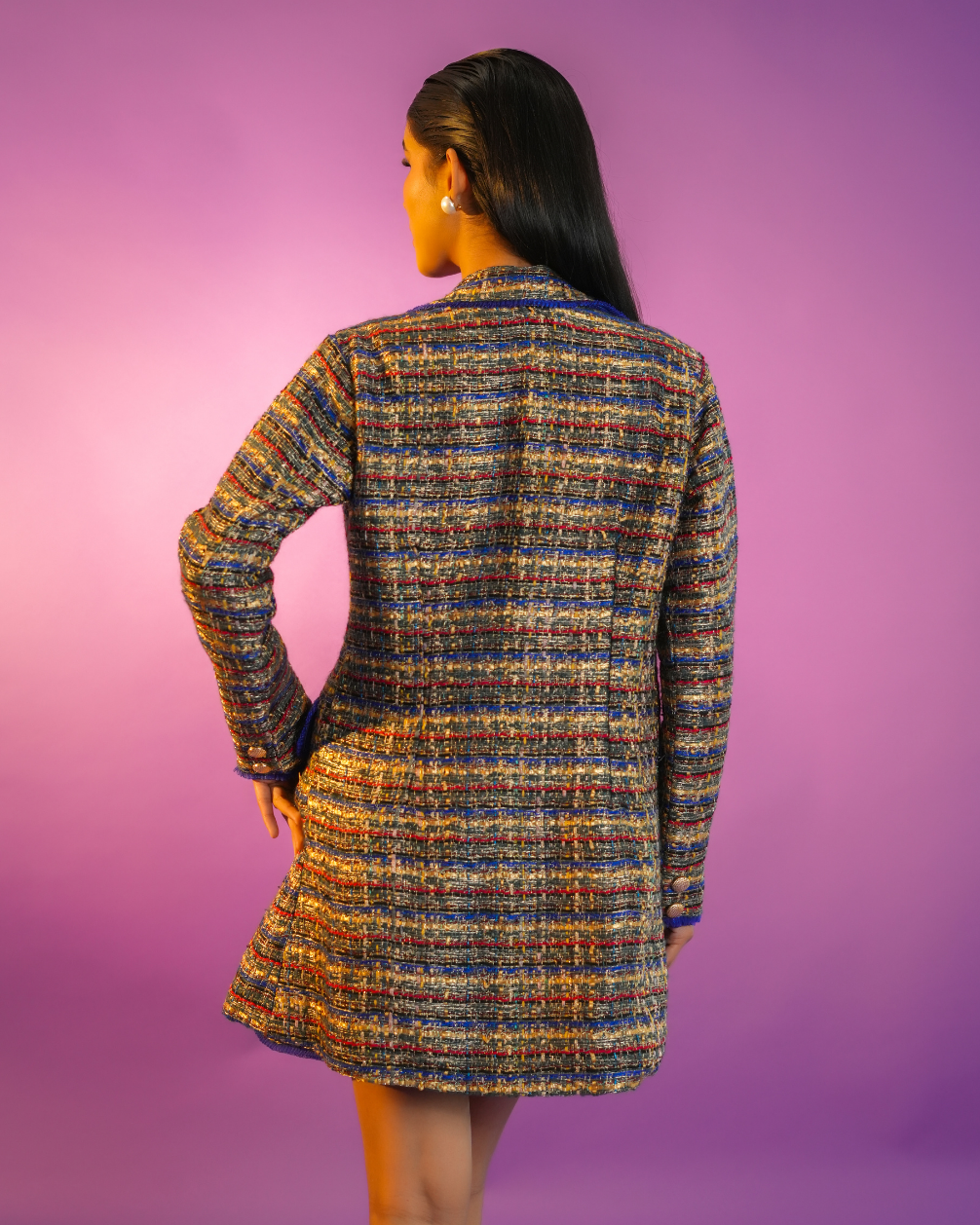 Madeline Multi Color Tweed Coat