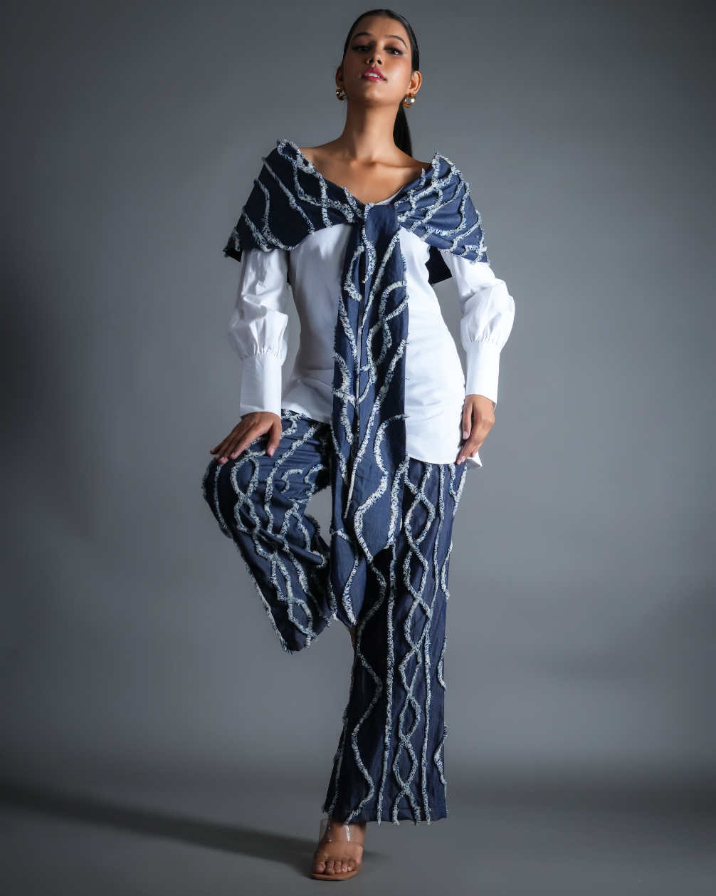 Judy Denim Fringe Co-ord set