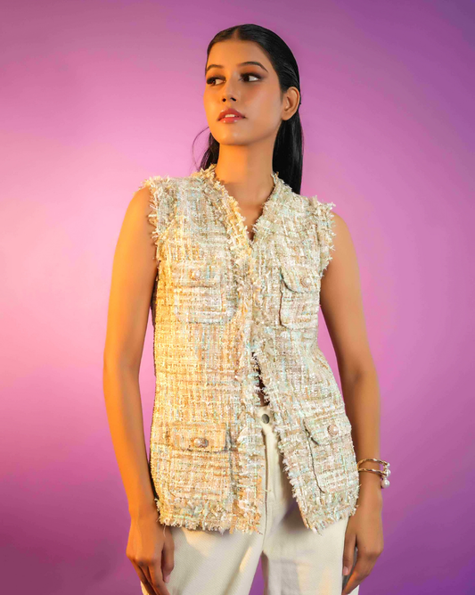 Louise Tweed Sleeveless Jacket