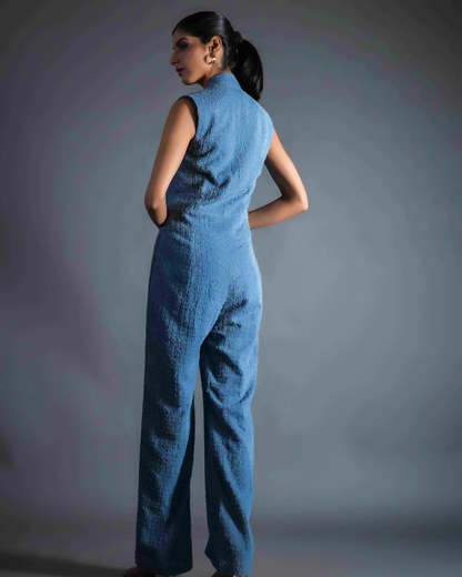 Carol Rugged Denim Embellished Jumpsuit