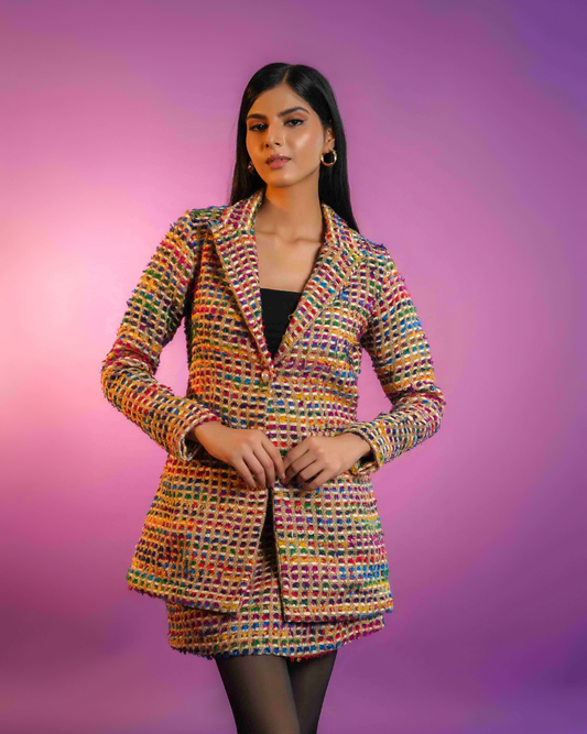 Sydney Multi Colour Handloom Co-ord Set