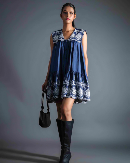 Amy Cutwork Sailor Collar Dress