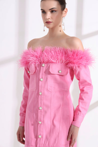 Rosalinda Feather Dress