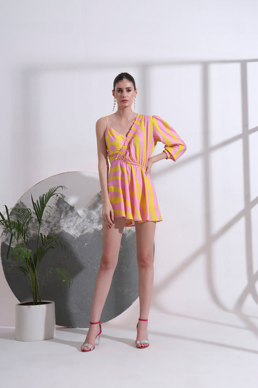 Chiara Asymmetric Short Dress