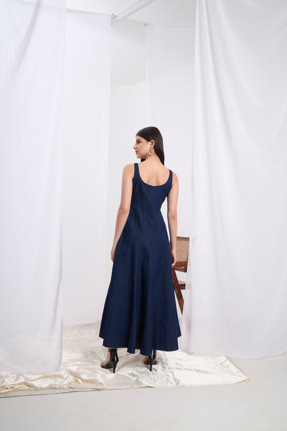 Giulietta A line Maxi Denim Dress