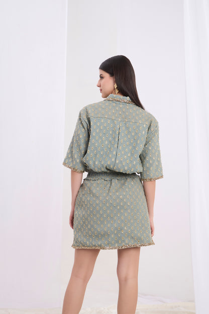 Margaux Gold Denim Dress