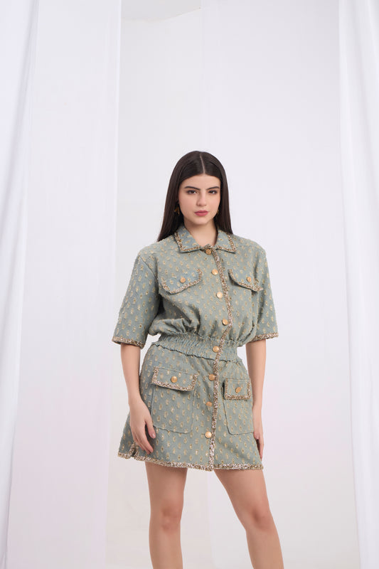 Margaux Gold Denim Dress