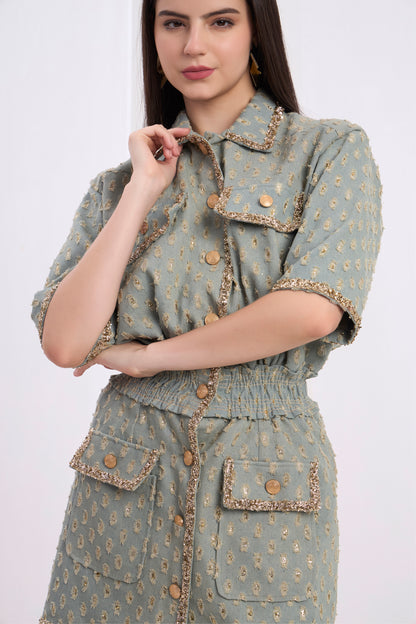 Margaux Gold Denim Dress