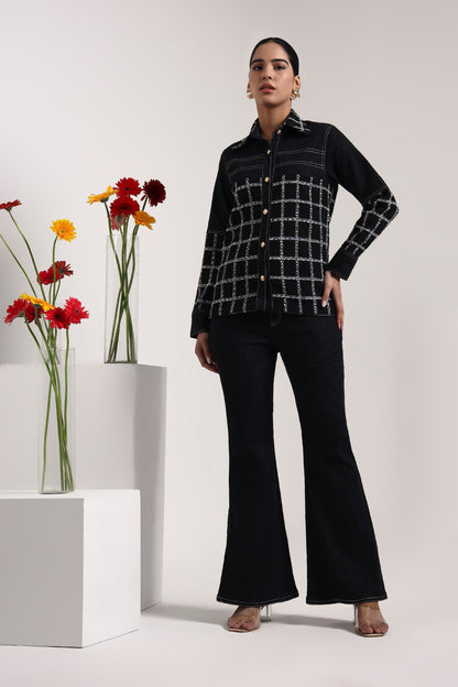 Gridelle Denim & Tweed Jacket