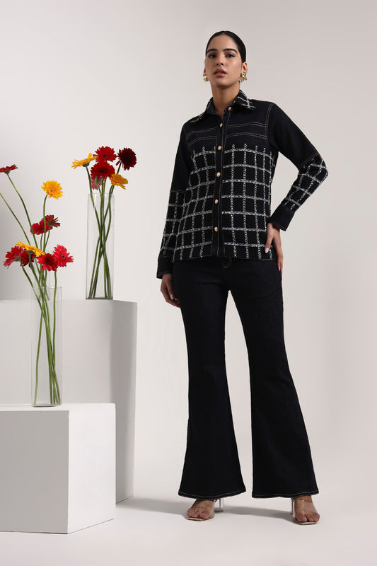 Gridelle Denim & Tweed Co-ord Set