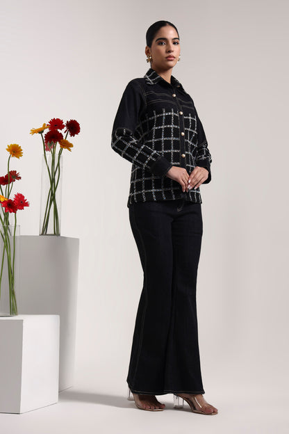 Gridelle Denim & Tweed Co-ord Set