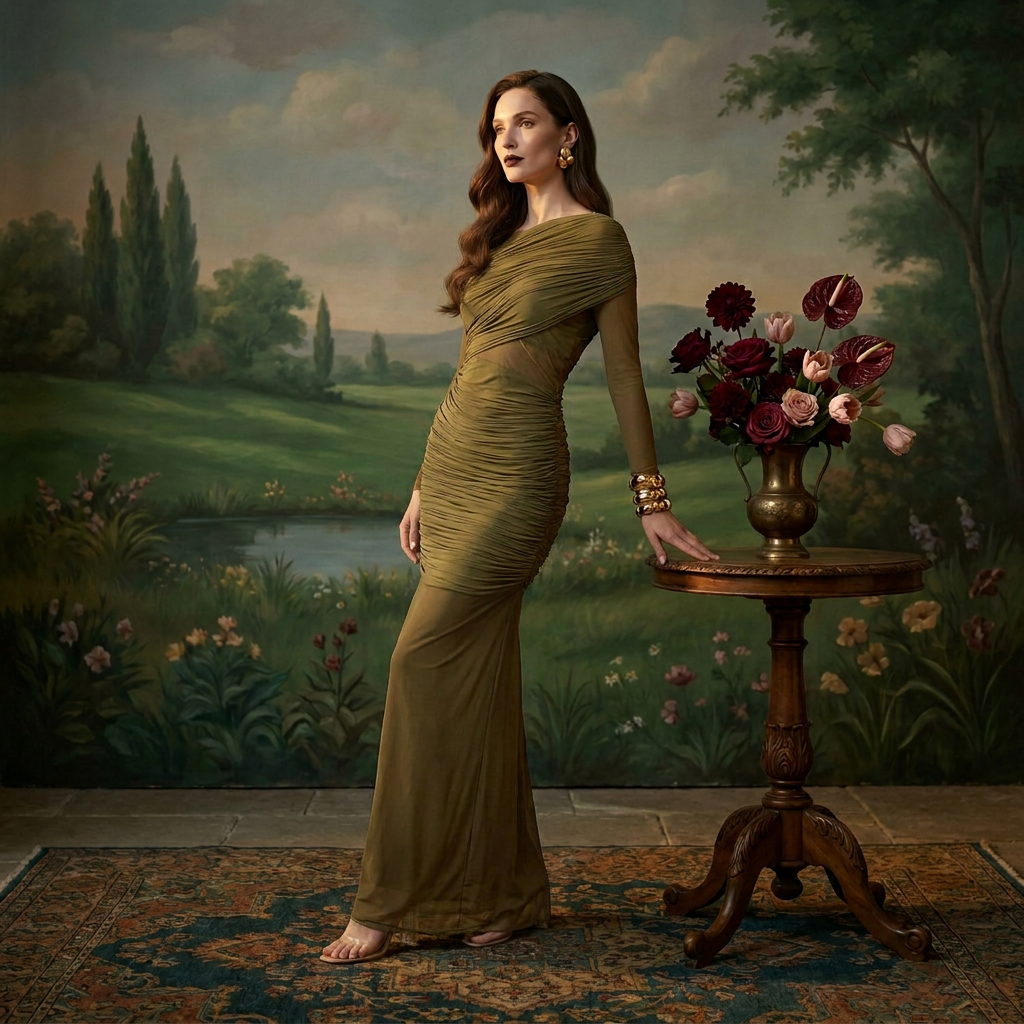 Olive Martini Gown